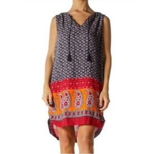 Beach Lunch Lounge Boho Navy Shift Dress